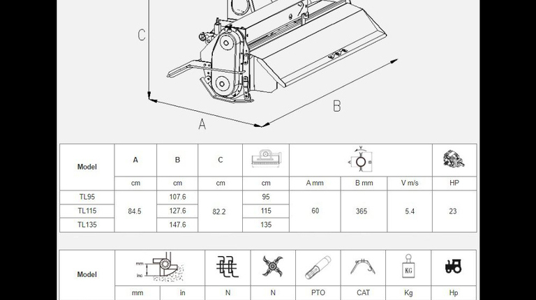 Kraffter Bodenfräse 135 cm